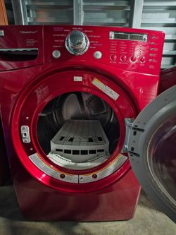 LG STACKABLE, RED, WASHER & DRYER, EXELENT CONDITION , WORKS LIKE NEW