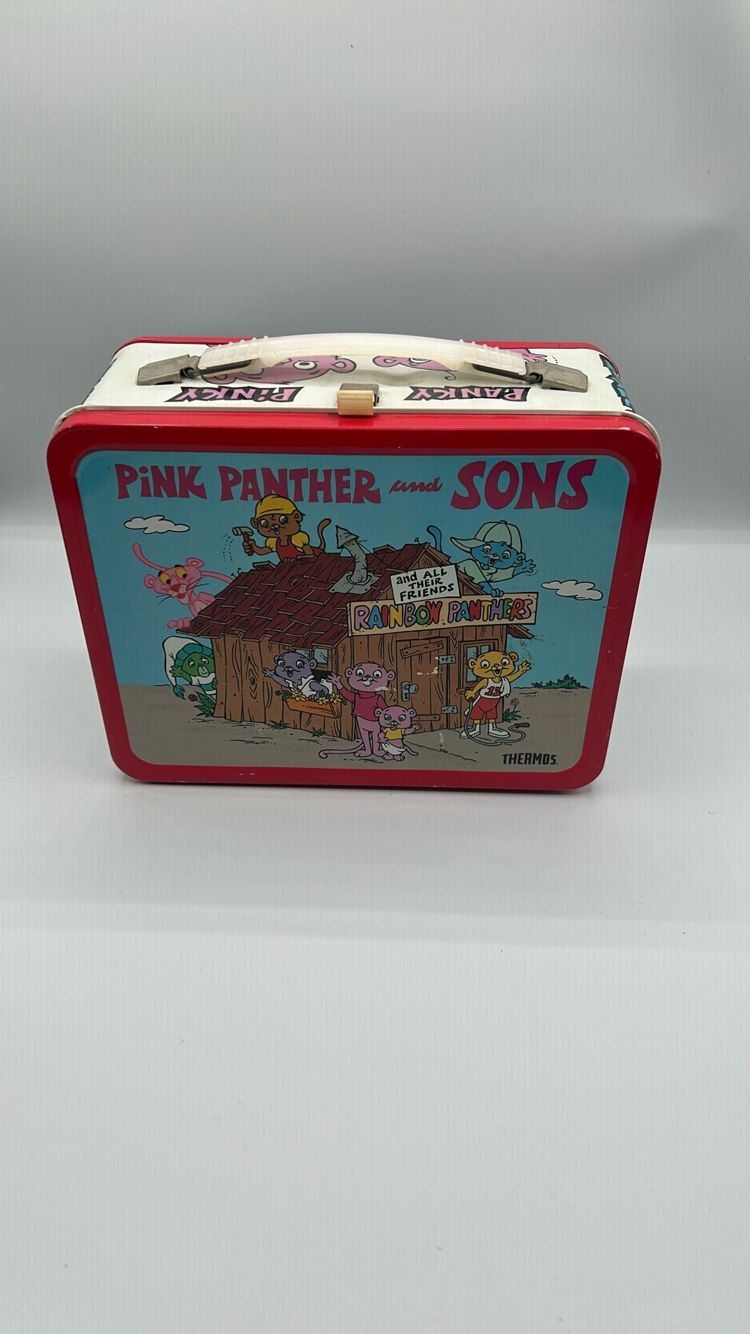Pink Panther And Sons Thermos Metal Lunch Box 1984