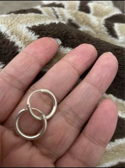 Real silver hoop earrings $17