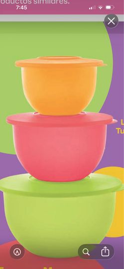 Set de tres recipientes Murano de Tupperwere es uno de 4 litros , uno de 2.5 litros y uno de 1 litro todos por 25