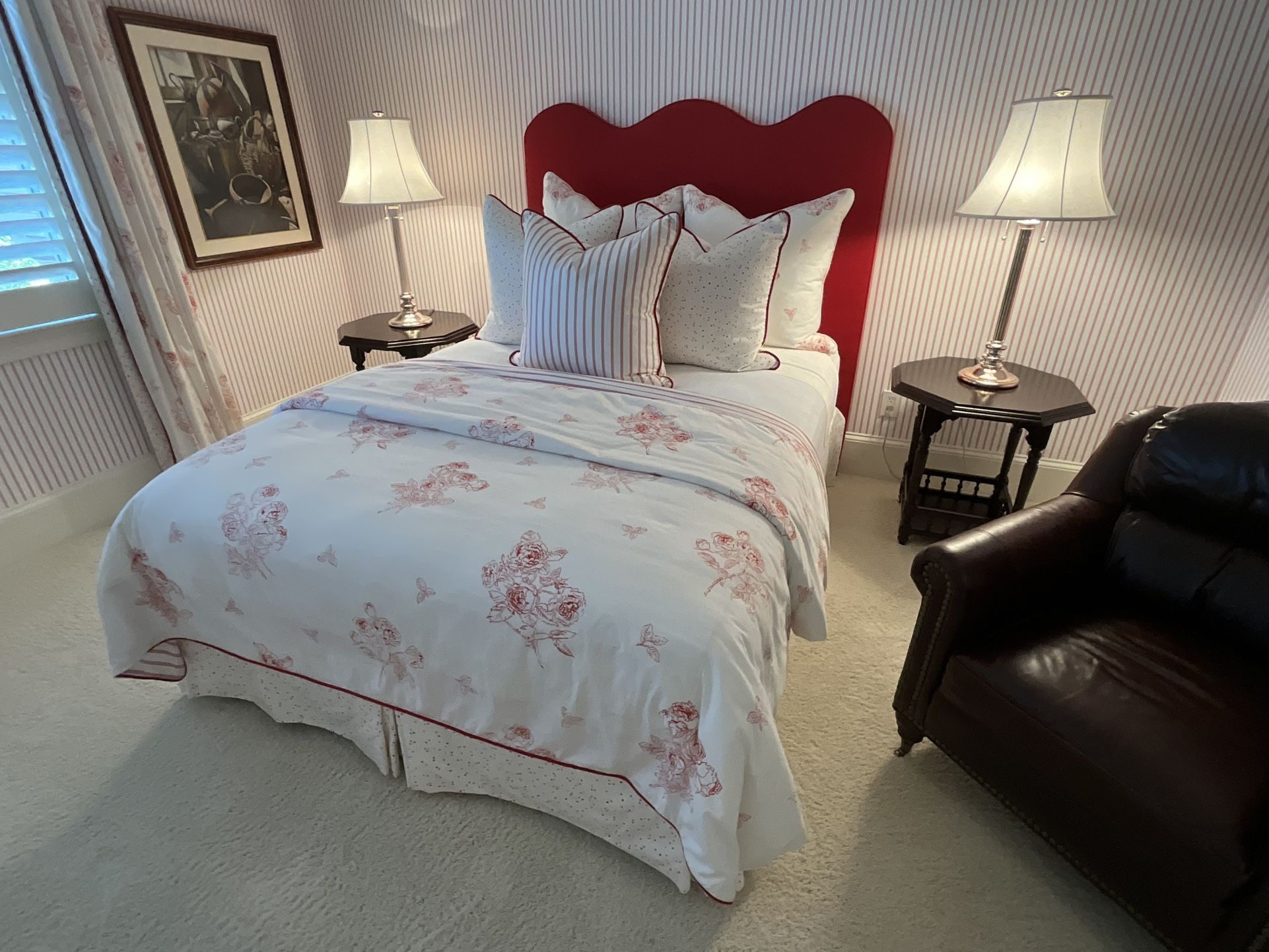 Queen Size Upholstered Headboard & Bed