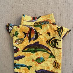 Colorful Beachy Fish Pet Dog Shirt New Never Worn Made In USA Size Medium But Fits Like Small