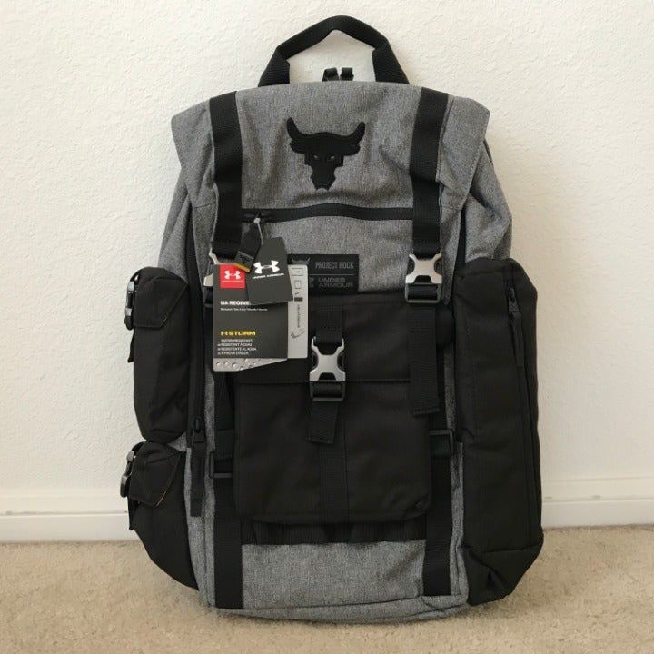 Under Armour Project Rock Bag Gray Regiment Backpack Grey