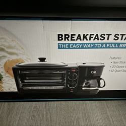 Breakfast Station Coffee Maker Griddle And Toaster Oven 