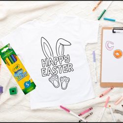 Easter Coloring Shirts Includes 5pk Washable Markers