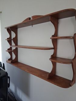 Wooden Wall-Mounted Display Shelf Unit