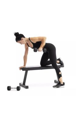 Weider Strength Flat Weight Bench with Sewn Vinyl Seats Home Workout Fitness Gym