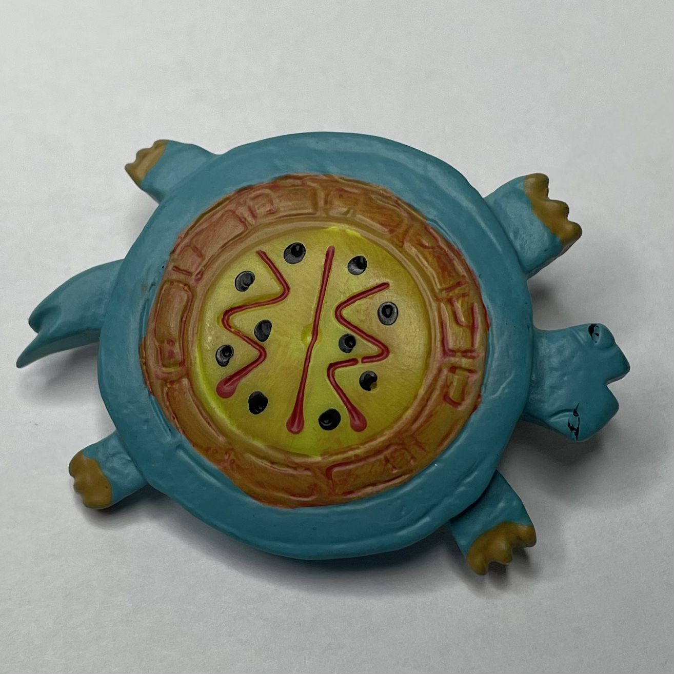 Vintage Western Blue and Orange Brooch / Pin