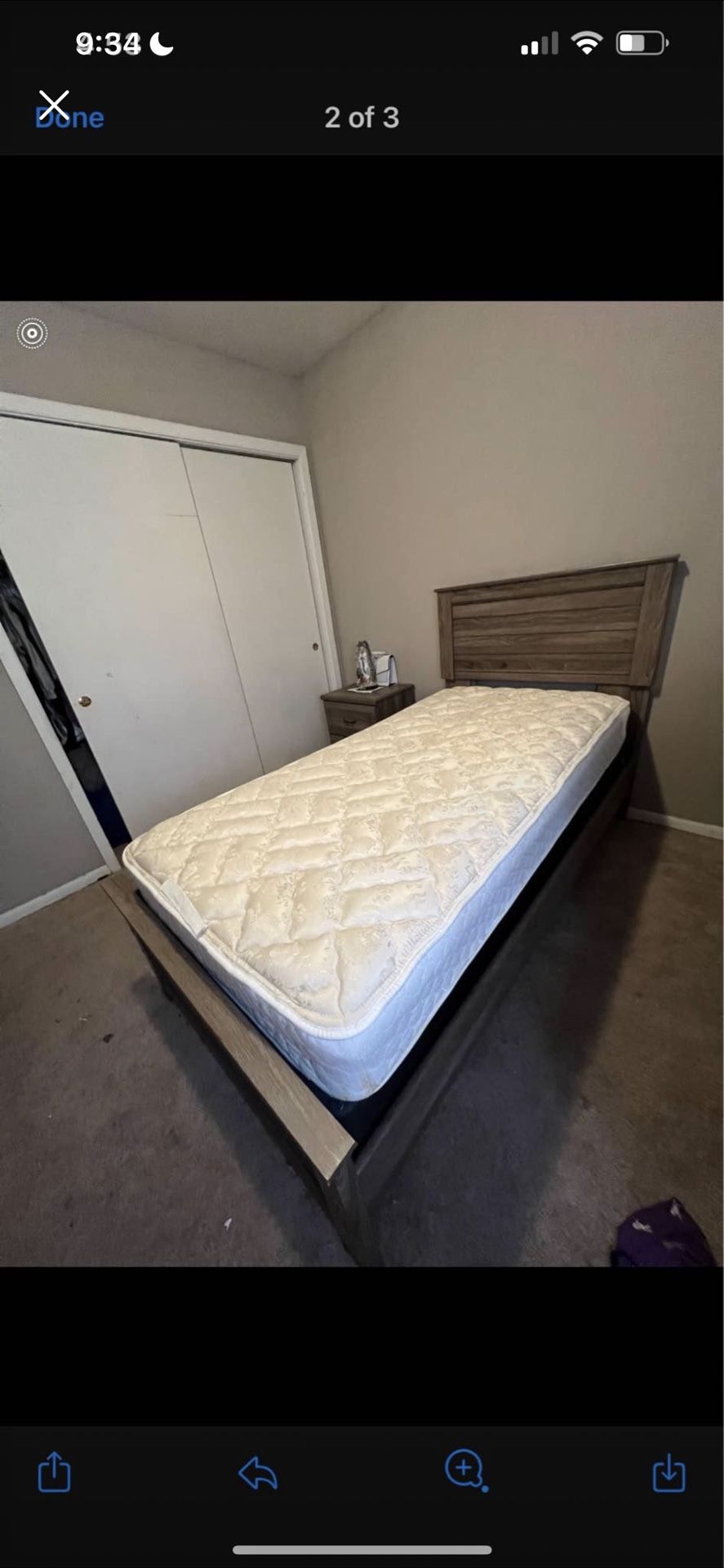 Twin Bed Set Twin bed (mattress and boxspring) 6 drawer, one nightstand