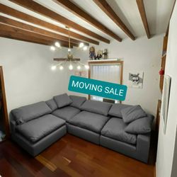 Gray Cloud Modular Sectional Couch Sofa