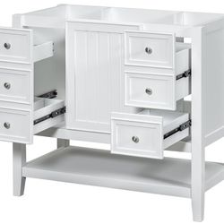 Assembled New Solid Wood Frame 36" Bathroom Vanity NO Sink Cabinet Base Only Bathroom Cabinet