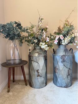 Large  Galvanized Metal Vases
