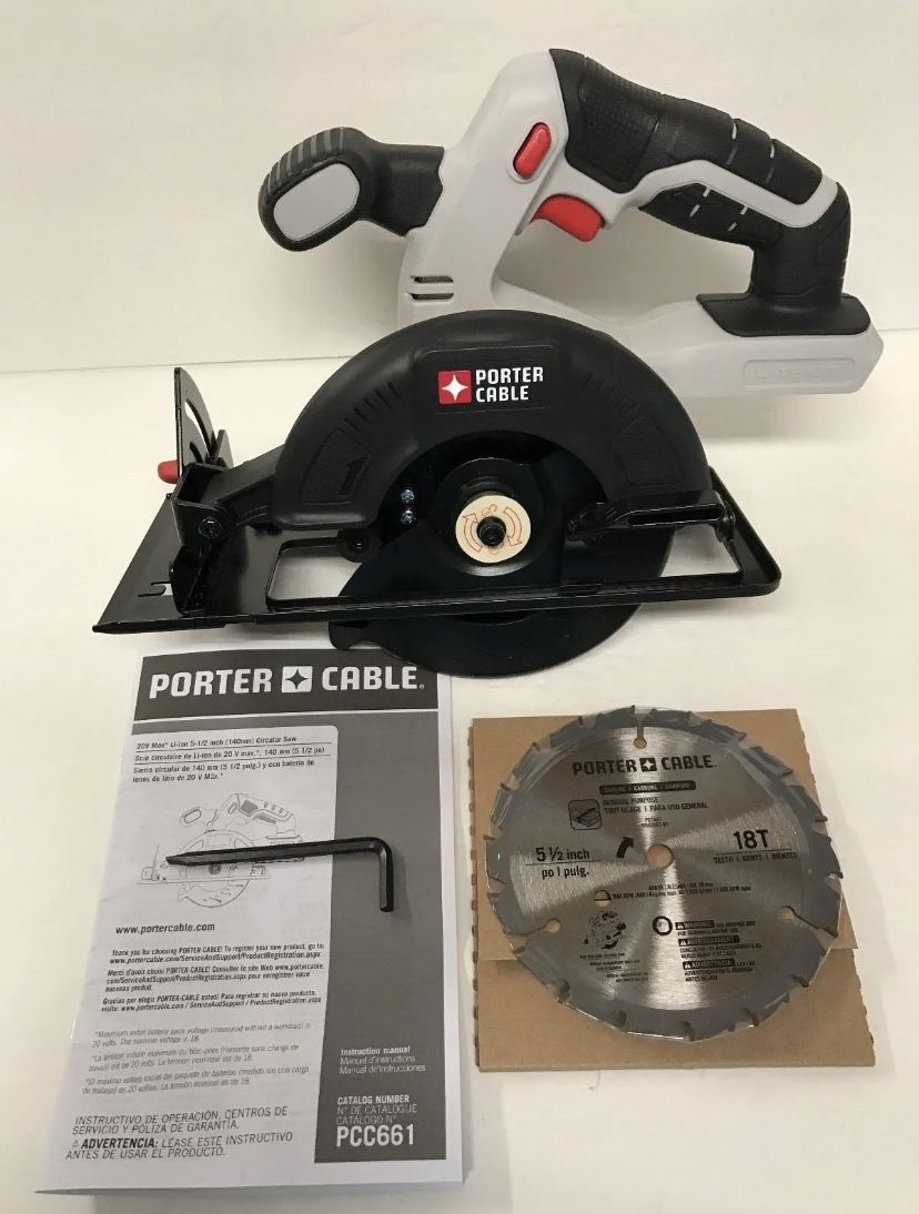 NEW Porter Cable PCC661 20V Max Lithium Ion 5-1/2" Circular Saw with Blade