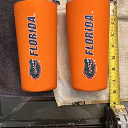 Two University Of Florida Gator Insulated Cups With Lids