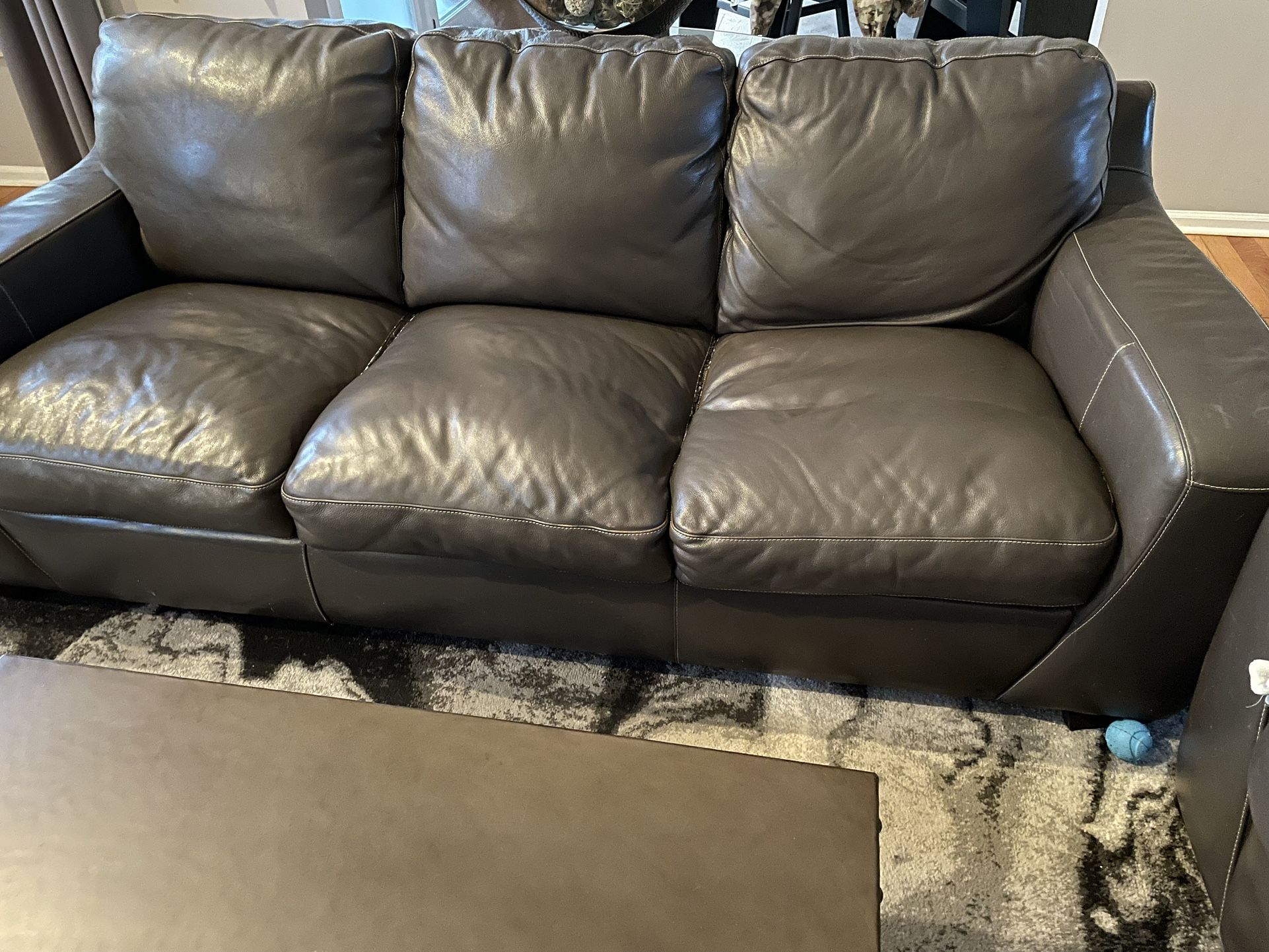 FREE! Leather Sofa And Loveseat. 
