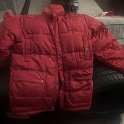 Tommy Hilfiger Burgandy  Puffy Down Jacket Men’s Large 