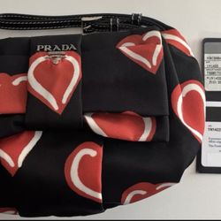 PRADA Heart Print Wristlet 1N1422