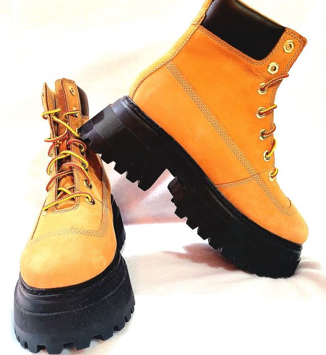 Timberland Platform Boots Womens Wheat Sky Lace Up (Size 7.5)
