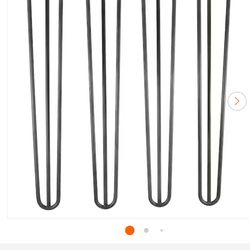 Mid-Century Modern Satin Black Hairpin Table Legs