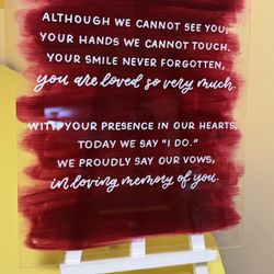 Acrylic Memory Sign With Wooden Stand 