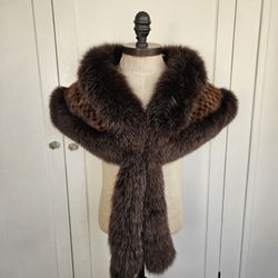 Real Fox And Mjnk Fur Shawl Stole Wrap NO OFFERS 