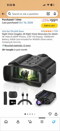 Brand new Night Vision Goggles, 4K Night Vision Binoculars for Adults