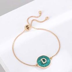 Ascona Gold and Turquoise Initial D Charm Bracelet 
