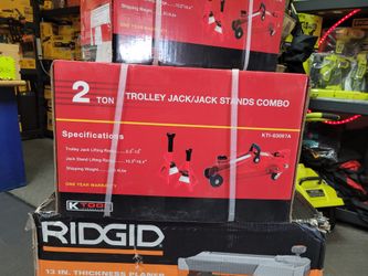FLOOR JACK AND 2 JACK STANDS 