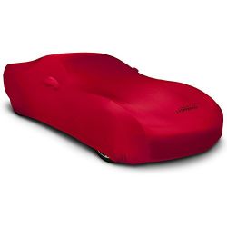 Coverking Custom Fit Exterior Car Cover Designed for Select Ferrari 488 Spider Model Vehicles: Satin Stretch Fabric, Red