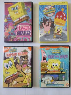 Lot of 4 SpongeBob SquarePants DVDs (The Movie, Karate Island & More) 🌊