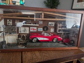 Corvette Diecast Model Car Garage Diorama Display Case