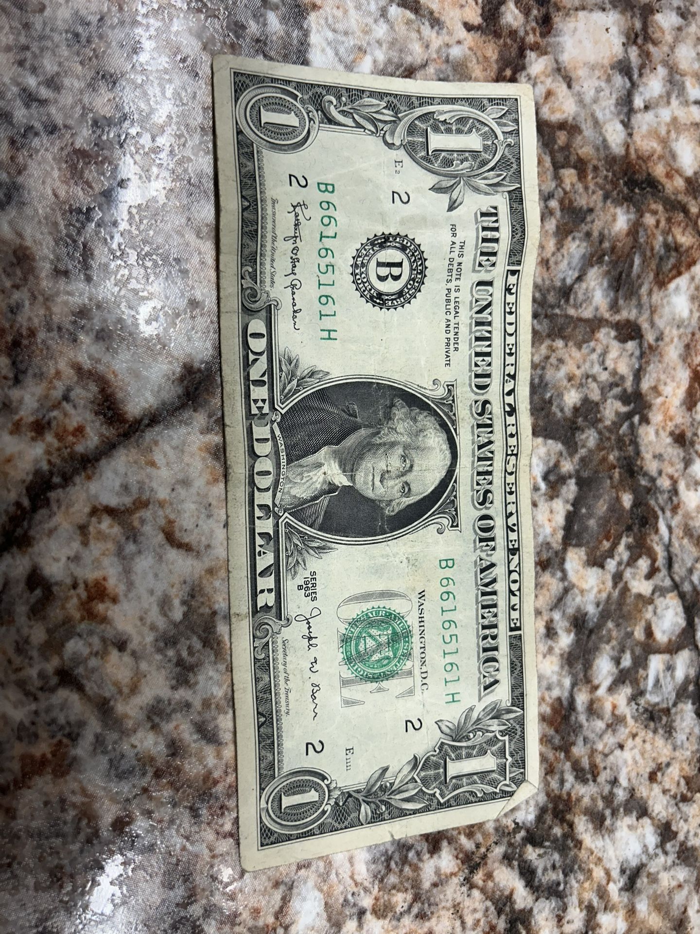 1963 1$ Bill - Old Bank Note