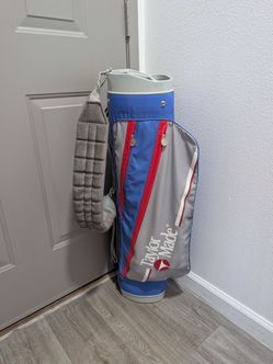Vintage 1991 TaylorMade Carry Golf Bag 4-Way Divider Blue Red Grey