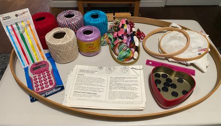 CRAFTS BUNDLE YARN HOOKS EMBROIDERY THREAD