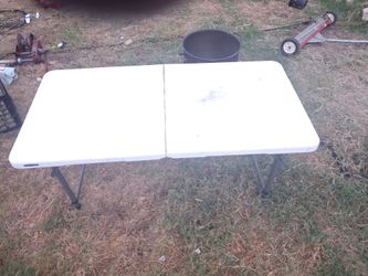 White Plastic Folding Table
