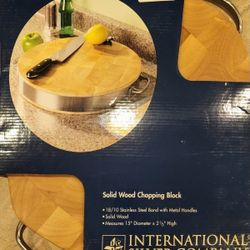 International Silver Company Solid Wood Chopping Block