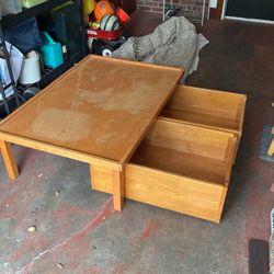 Free coffee table with storage drawers