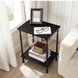 HOOBRO End Table Set of 2, Small Side Table, Nightstand with 2-Layer Storage Shelves, Sofa Table for Small Spaces, Living Room, Bedroom, Stable Frame,