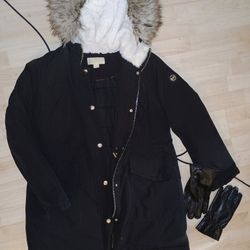 Michael Kors Coat & Gloves