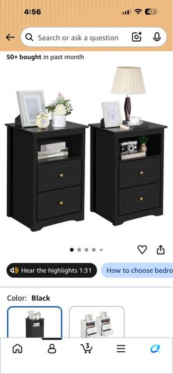Yaheetech Tall Nightstand/End table  Set