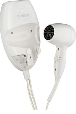 Conair 1600 Watt Wall Mount Hairdryer With Night Light