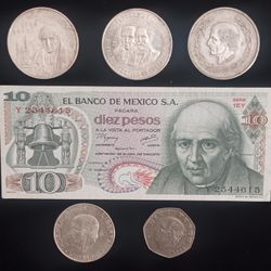Mexican Coin And Bill Collection