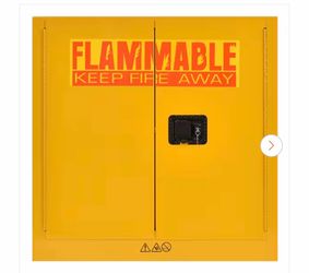 Steel Freestanding Flammable Liquid Safety Double-Door Storage Cabinet in Yellow (35 in. H x 35 in.W x 22 in. D)