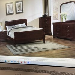 Queen Bed Room Set( Includes Queen Bed Frame, Dresser, Mirror, 1 Night Stand) ON SALE