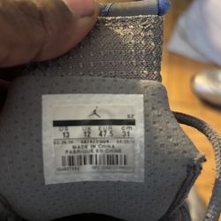 Wolf Grey Jordan’s 14, size 13