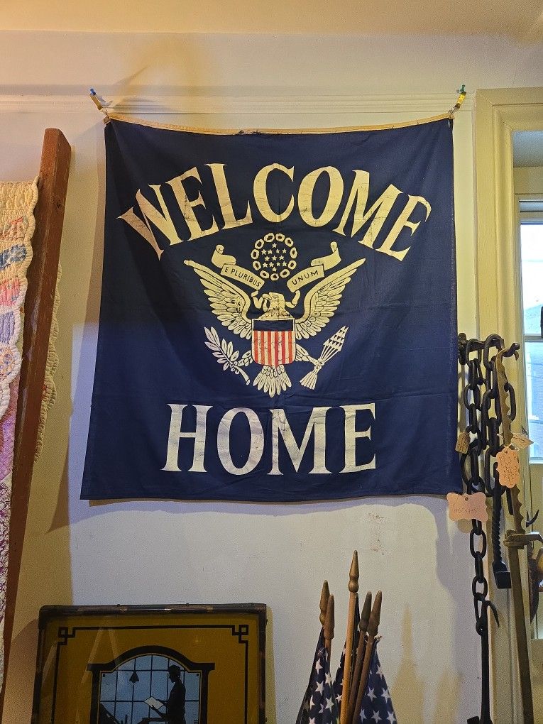 Antique WW II Soldier's "Welcome Home" Banner