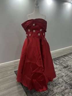 Red Off Shoulder Sequin Elegant Dress