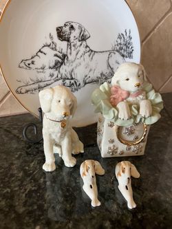 5 piece ceramic dog set