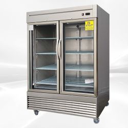 2Glass Door Stainless Steel Commercial Refrigerator NSF D55R-GS2