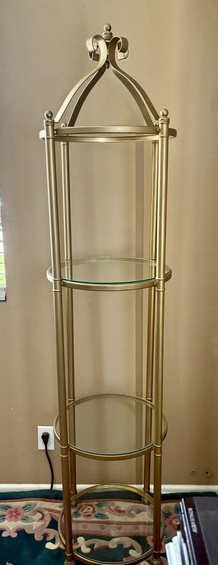 Vintage Metal and Glass Shelf